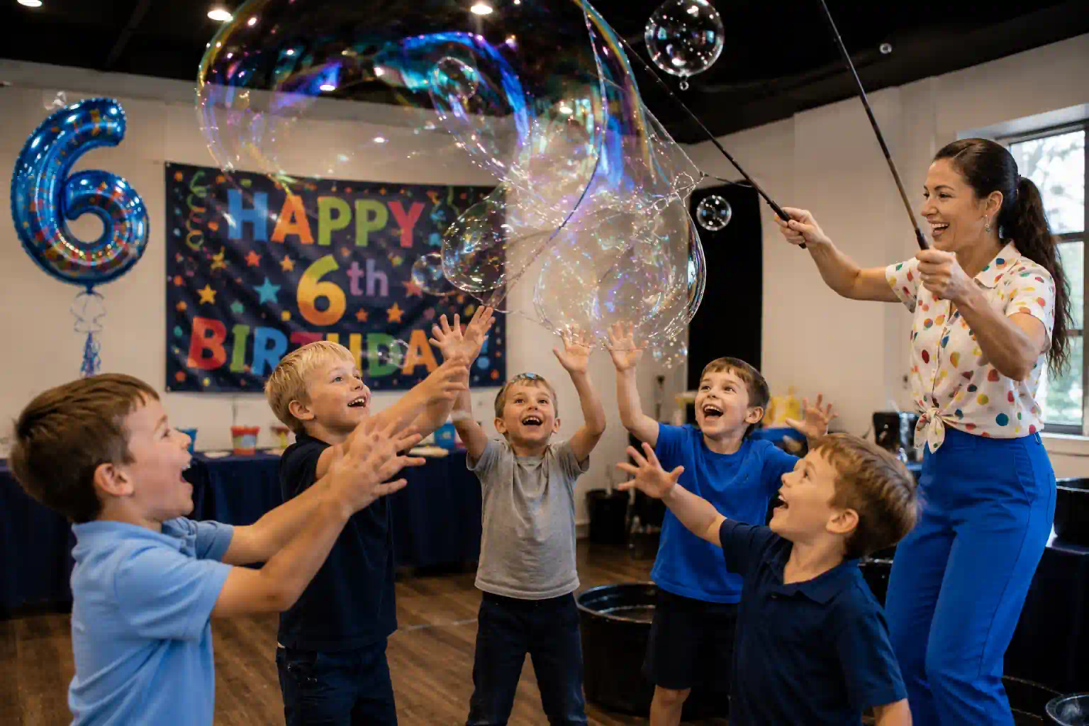 bubbleologist birthday party for 6 year olds UK